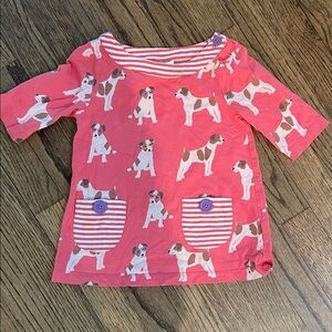Mini Boden Pink Dog Print One Piece